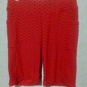 FIT IN red scrunch honeycomb butt biker shorts size XL
